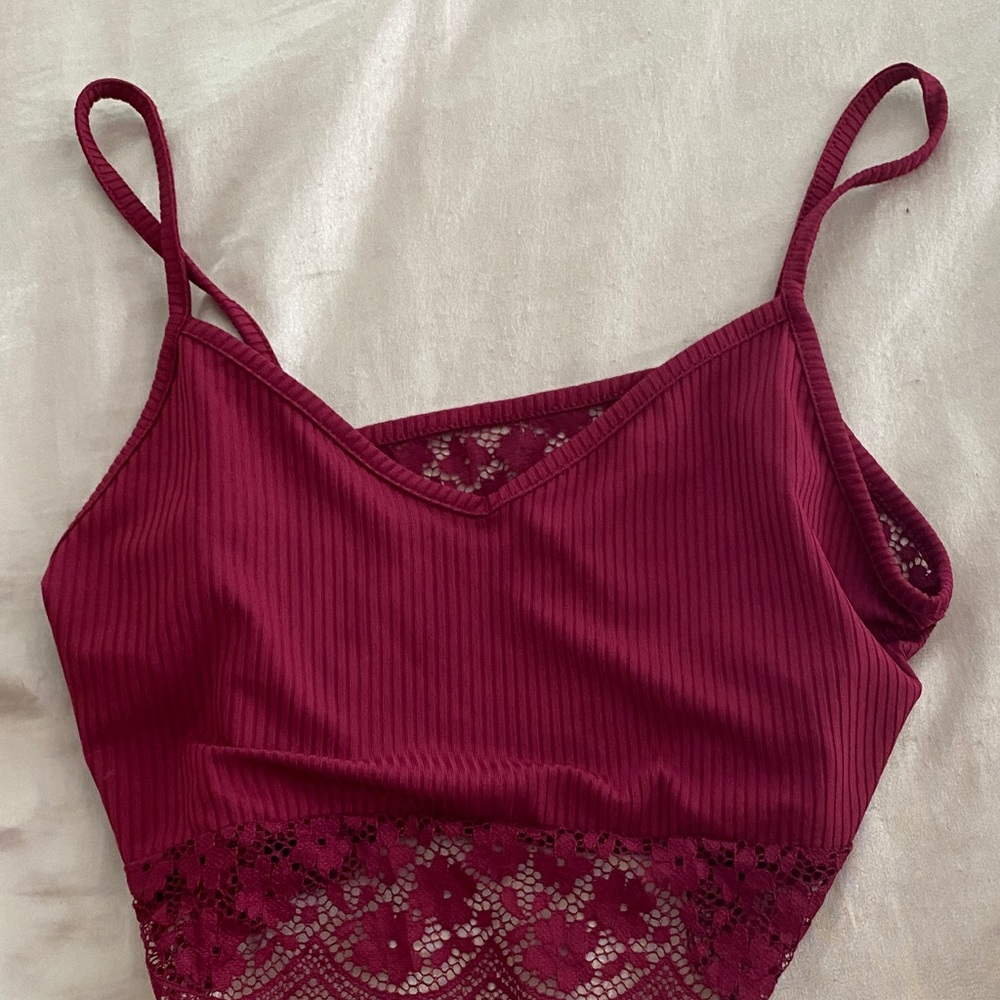 SHEIN Wine Lace Cami Top